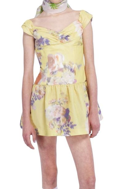 Anna Sui Anna Sui Cabbage Rose Taffeta Sweetheart Dress