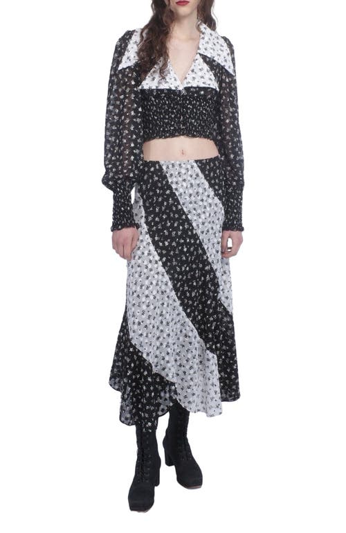 Anna Sui Anna Sui Ditsy Dot Chiffon Contrast Flowy Skirt
