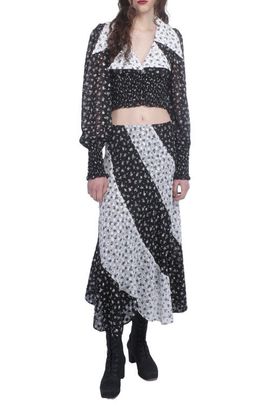 Anna Sui Anna Sui Ditsy Dot Chiffon Contrast Flowy Skirt