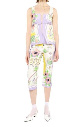 Anna Sui Anna Sui Florida Cotton Sateen Capri Pants