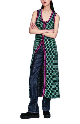 Anna Sui Anna Sui Glitter Geo Jacquard Long Vest