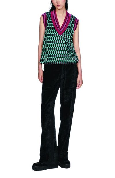 Anna Sui Anna Sui Glitter Geo Jacquard Pullover Vest