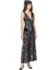 Anna Sui Anna Sui Gray Floral Appliqué Maxi Dress - 4