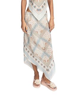 Anna Sui Anna Sui Heritage Scarf Print Chiffon Skirt