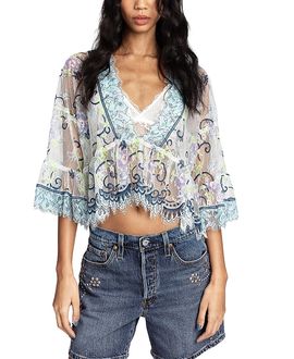 Anna Sui Anna Sui Lady Chatterley's Lace V-Neck Top