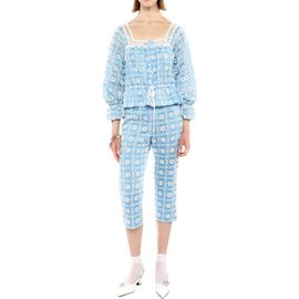 Anna Sui Anna Sui Lattice Lace Embroidery Capri Pants