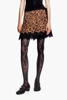 Anna Sui Anna Sui Leopard Denim Kilt