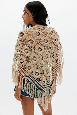 Anna Sui Anna Sui Linen Crochet Shawl