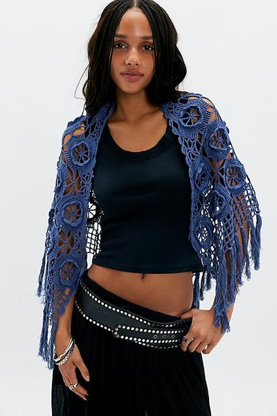 Anna Sui Anna Sui Linen Crochet Shawl