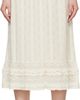 Anna Sui Anna Sui Off-White Floral Ruffle Stretch Lace Midi Skirt - 1