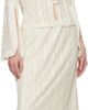 Anna Sui Anna Sui Off-White Floral Ruffle Stretch Lace Midi Skirt - 4