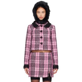Anna Sui Anna Sui Pink Plaid Beaded Jacket