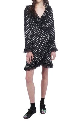 Anna Sui Anna Sui Polka Dot Pleated Wrap Dress