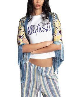 Anna Sui Anna Sui Pueblo Deco Border Fringe Shawl