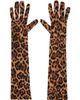 Anna Sui Anna Sui Tan Leopard Knit Long Gloves - 1