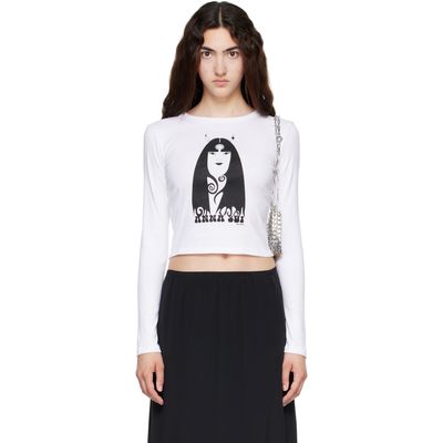 Anna Sui Anna Sui White Devil Long Sleeve T-shirt