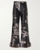 ANNA SUI Plush-trimmed Arcadia brocade flared pants - 1