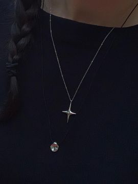 ANNAFLAIR1986 2 Pendant Layered Circular Twinkle Necklace (AN224030)