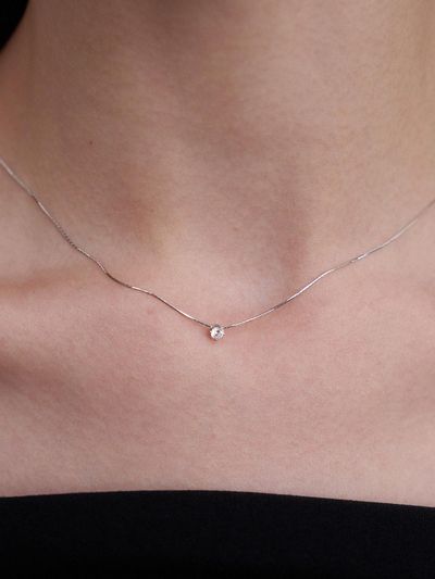 ANNAFLAIR1986 3mm White Crystal Necklace