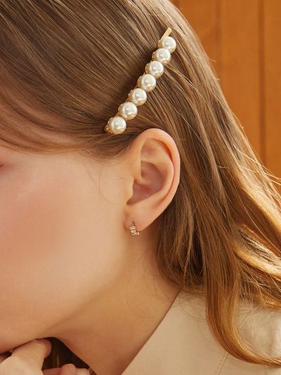 ANNAFLAIR1986 Big Pearl Line Hair Pin