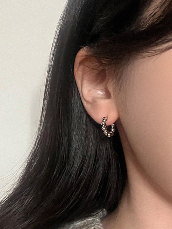 ANNAFLAIR1986 Bubbling One-Touch Earrings (2 Colors)
