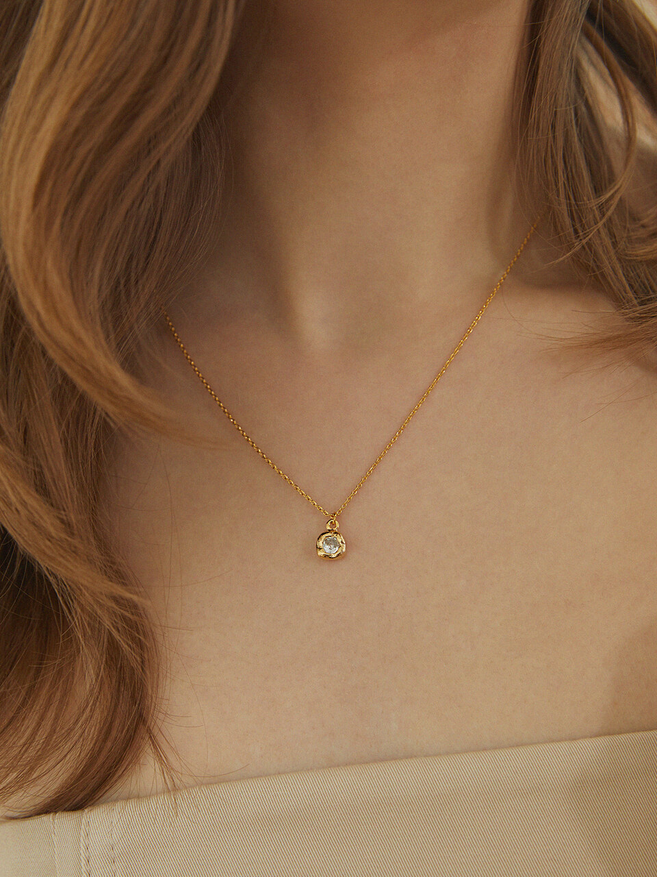 ANNAFLAIR1986 Circle Cubic Necklace (2 Colors)