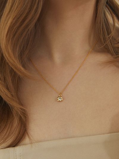 ANNAFLAIR1986 Circle Cubic Necklace (2 Colors)
