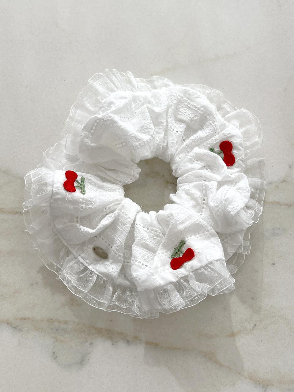 ANNAFLAIR1986 FRILL SCRUNCHIE HEADBAND [RED] (AH125004)
