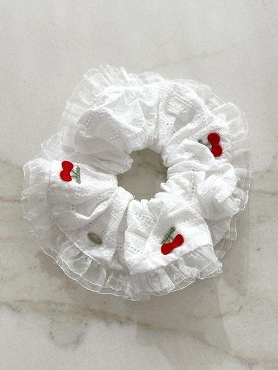 ANNAFLAIR1986 FRILL SCRUNCHIE HEADBAND [RED] (AH125004)