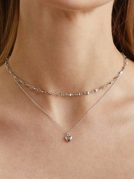 ANNAFLAIR1986 Heart Chain Layered Necklace _ 2 colors