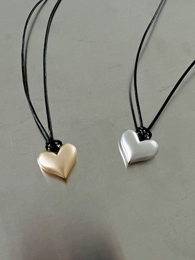 ANNAFLAIR1986 Heart Leather String Necklace_2 Colors