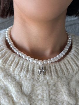 ANNAFLAIR1986 Pearl Star Pendant Necklace (2 Colors) AN422013