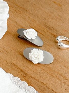 ANNAFLAIR1986 ROSE SILVER HAIR PIN (3 colors) (AH125003)