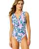 Anne Cole Anne Cole Women's Corallo Paisley V Neck Snap Front One Piece Swimsuit  - 1