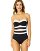 Anne Cole Anne Cole Women's Gabor Mesh Strapless Colorblock Mesh One Piece Swimsuit  - 1