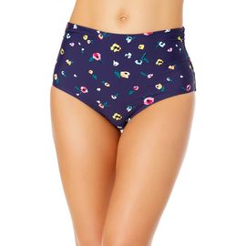 Anne Cole Anne Cole Women's Gradient Floral Fold Over High Waist Shirred Bikini Swim Bottoms