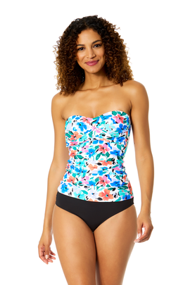 Anne Cole Anne Cole Women's Printed Twist Front Bandeaukini Swim Top