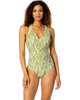 Anne Cole Anne Cole Women's Printed V Neck Cross Back One Piece Swimsuit - 1