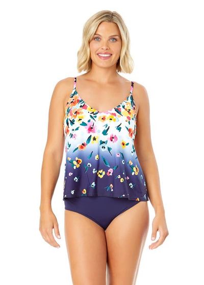 Anne Cole Anne Cole Women's Riviera Floral Easy Triangle Tankini Swim Top