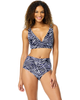 Anne Cole Anne Cole Women's Shadow Palm Soft Band Shirred Bralette Bikini Top  - 1