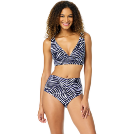 Anne Cole Anne Cole Women's Shadow Palm Soft Band Shirred Bralette Bikini Top 
