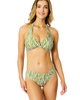 Anne Cole Anne Cole Women's Sierra Woodblock Tie Back Twist Front Halter Bikini Swim Top  - 1