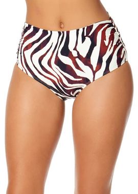 Anne Cole Anne Cole Women's Tiger Dance Fold Over High Waist Shirred Bikini Swim Bottom