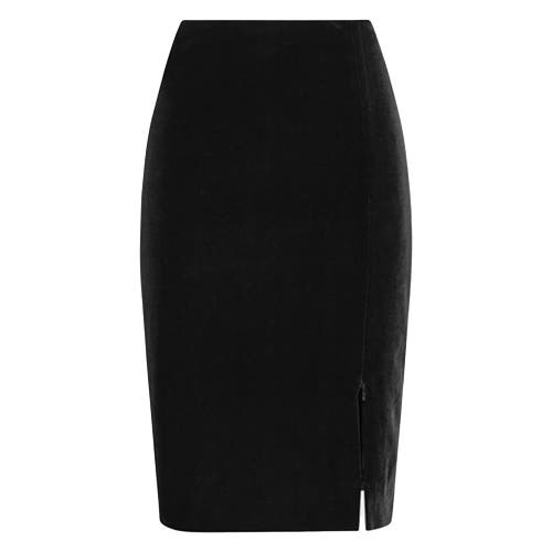 Anne Fontaine Anne Fontaine Women 's Skirt Etoile Black Designer Skirt With Adjustable Zippered Waist And Side Slit 