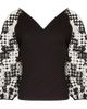 Anne Fontaine Anne Fontaine Women's Mirella Black V-Neck Top With Sheer Mesh Sleeves  - 1