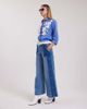 Anne Fontaine Anne Fontaine Women's Shirt Citron Blue Linen Shirt With White Floral Applique - 2