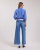 Anne Fontaine Anne Fontaine Women's Shirt Citron Blue Linen Shirt With White Floral Applique - 5