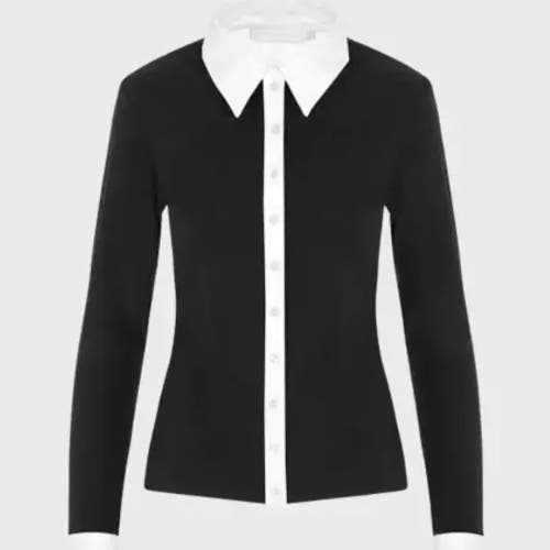 Anne Fontaine Anne Fontaine Women's Shirt Nuage White Cotton Long Sleeve Shirt With Classic Collar And Front Buttons