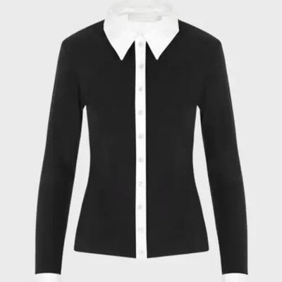 Anne Fontaine Anne Fontaine Women's Shirt Nuage White Cotton Long Sleeve Shirt With Classic Collar And Front Buttons