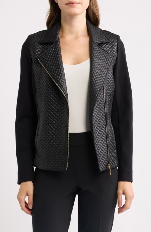 Anne Klein Anne Klein Asymmetric Faux Leather Moto Jacket